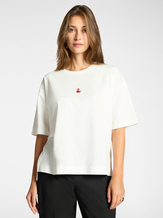 T-Shirt aus Baumwolle mit Stickerei