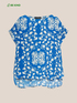 Blusa stampata in viscosa ECOVERO™ image number 4
