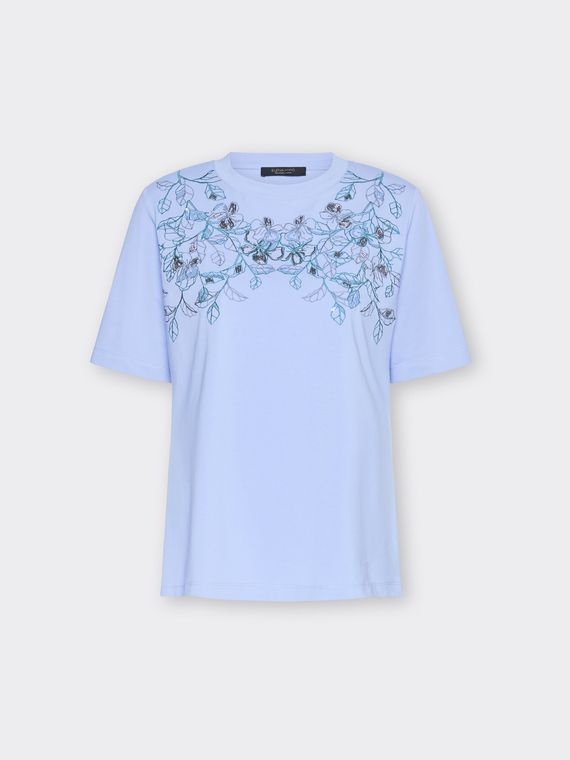 T-shirt with floral embroidery