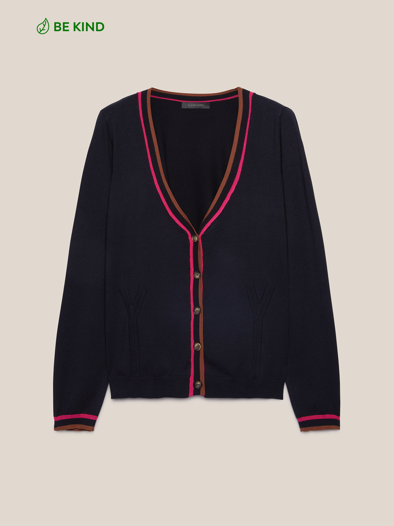 C&aacute;rdigan con bordes de colores image number 4