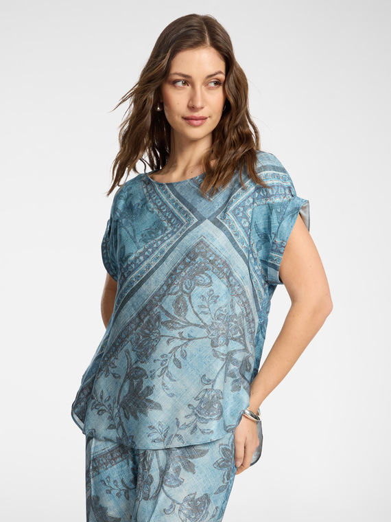 Blusa raso viscosa stampata