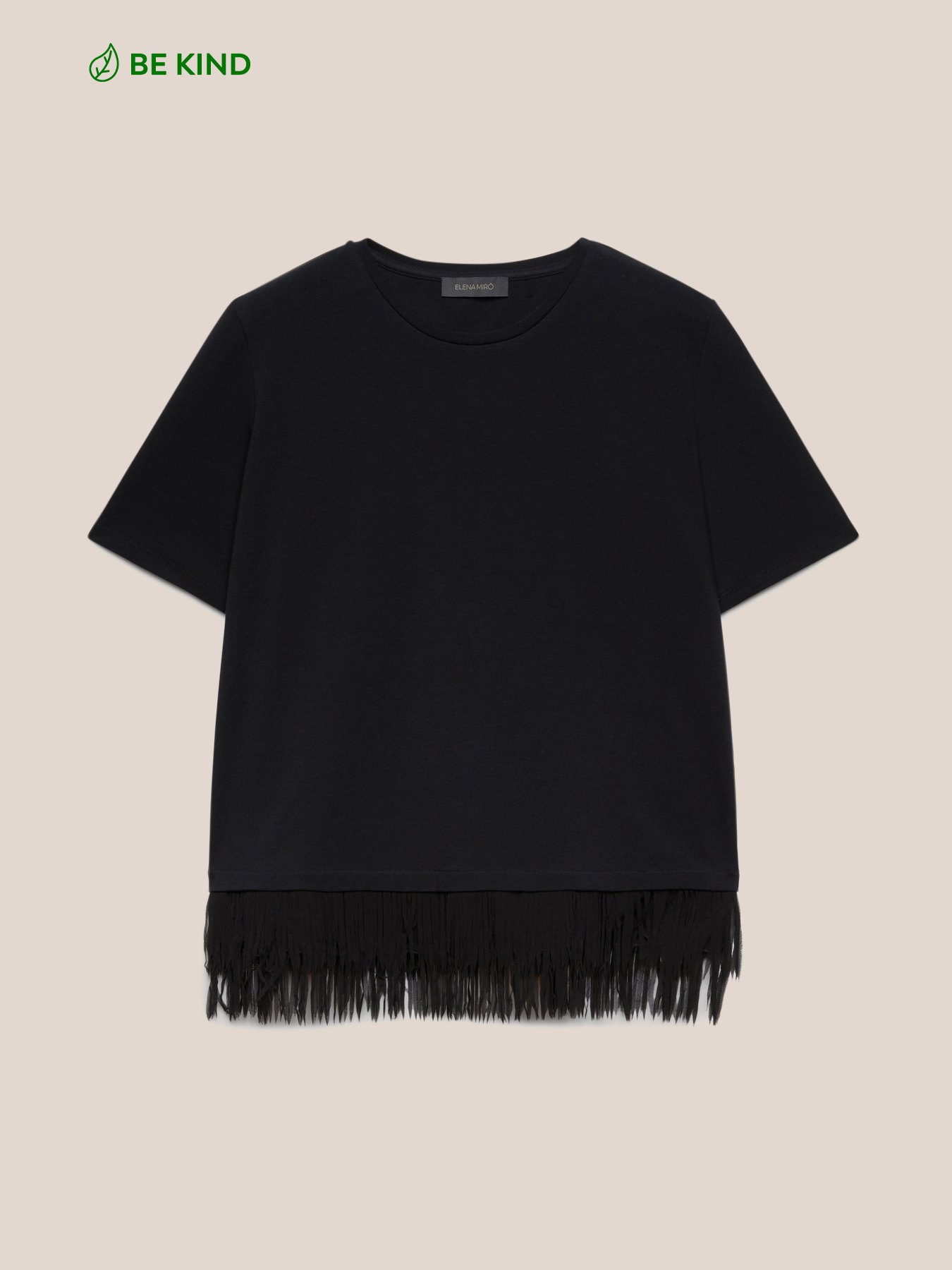 T-shirt with fringed border image number 4