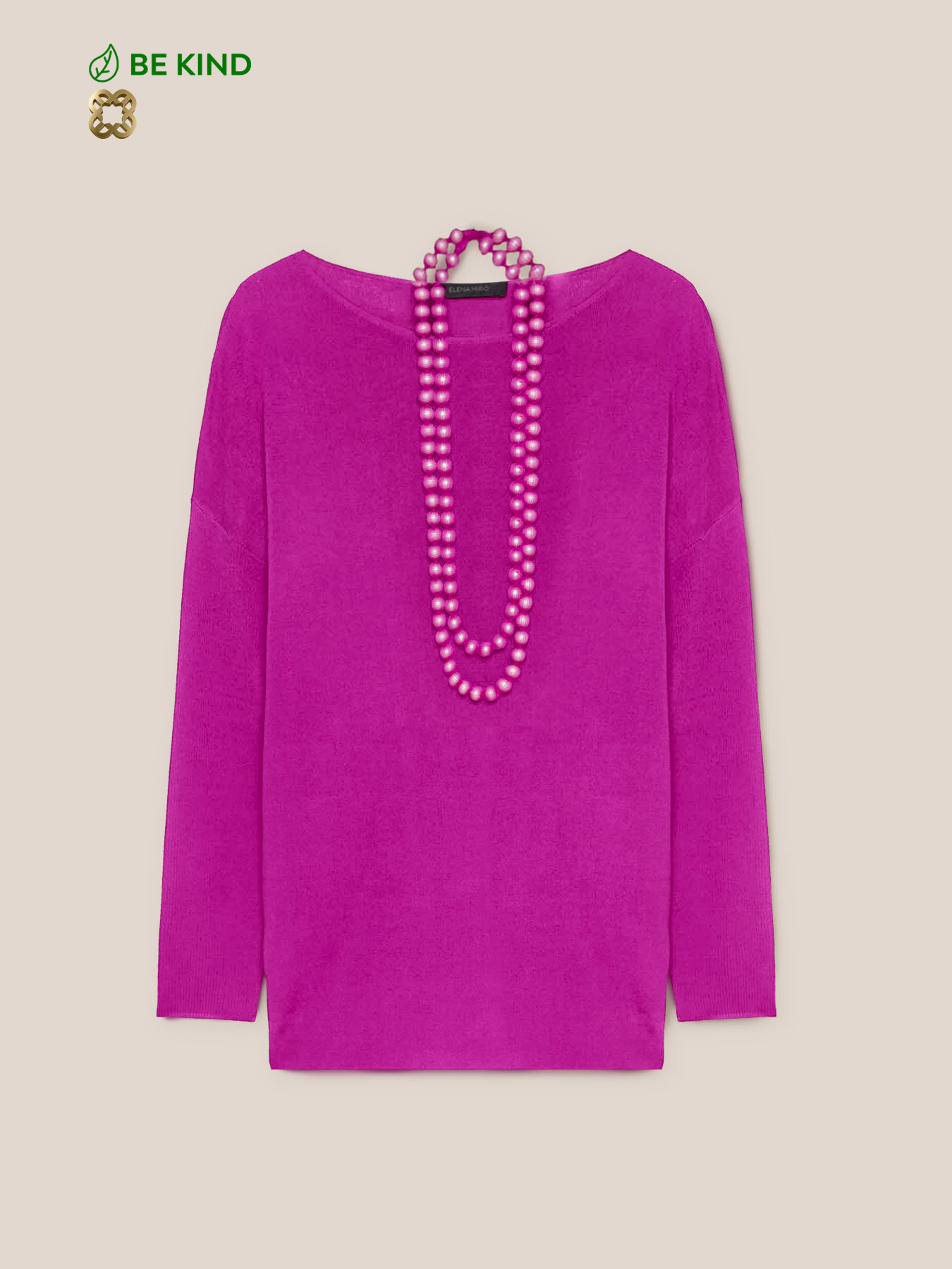 ECOVERO&trade; viscose sweater with necklace image number 4