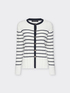 Striped crew-neck cardigan image number 4