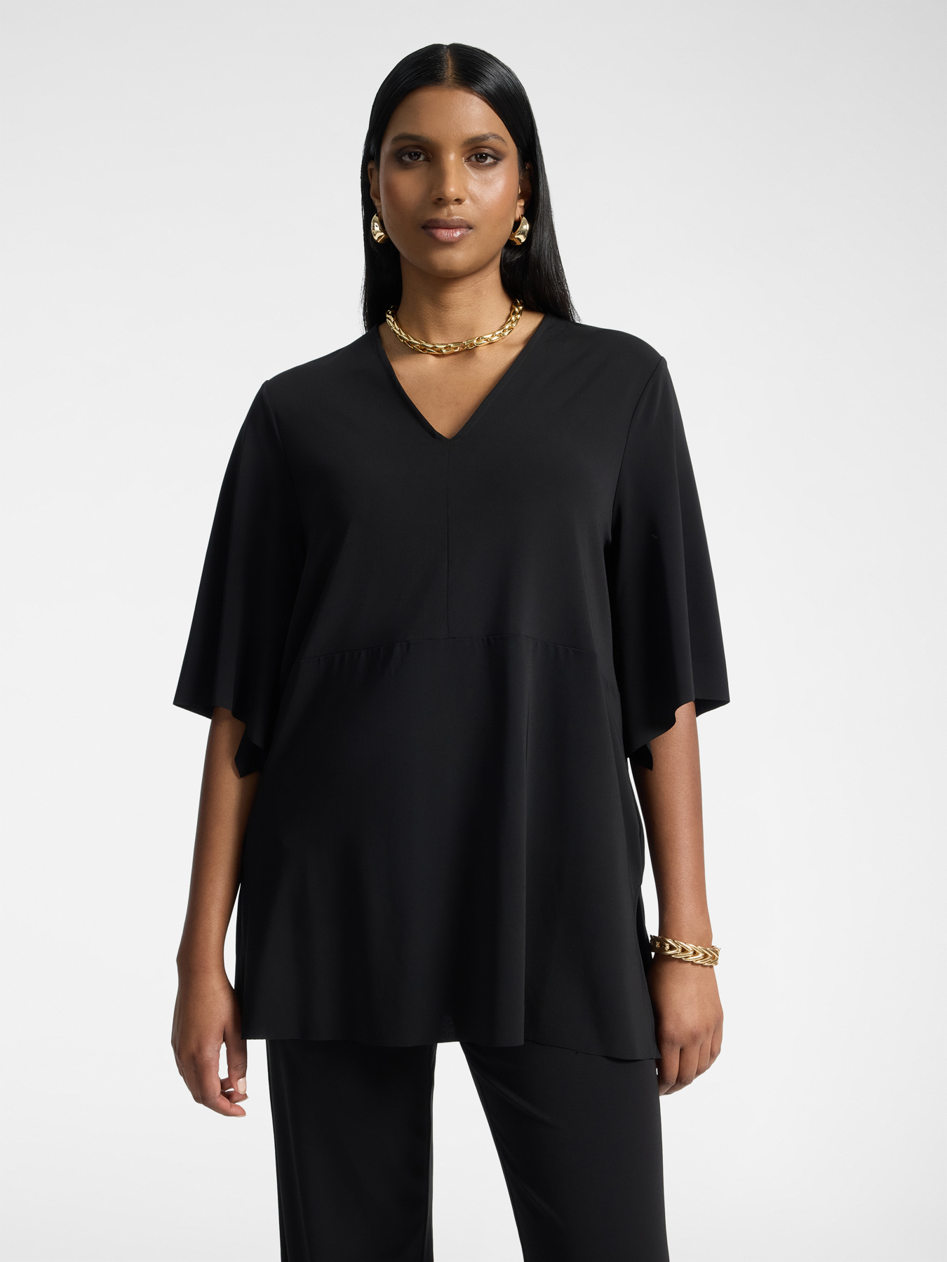 Oversized V-neck T-shirt image number 0