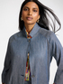 Boxy linen jacket with denim effect image number 3