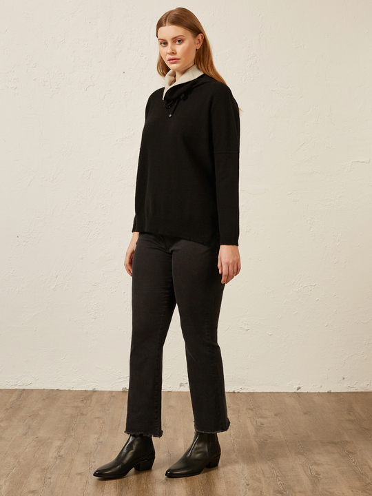 Elenamiro: Jeans pretos cropped Preto_1