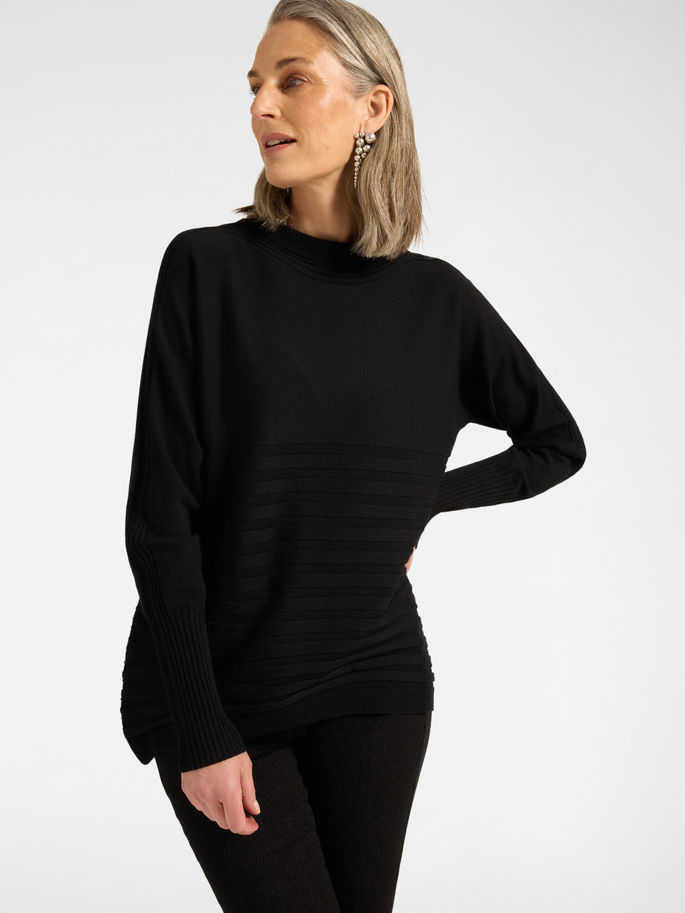 Pull en viscose avec motif &agrave; rayures image number 0