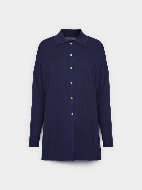 Langer Cardigan mit Kragen