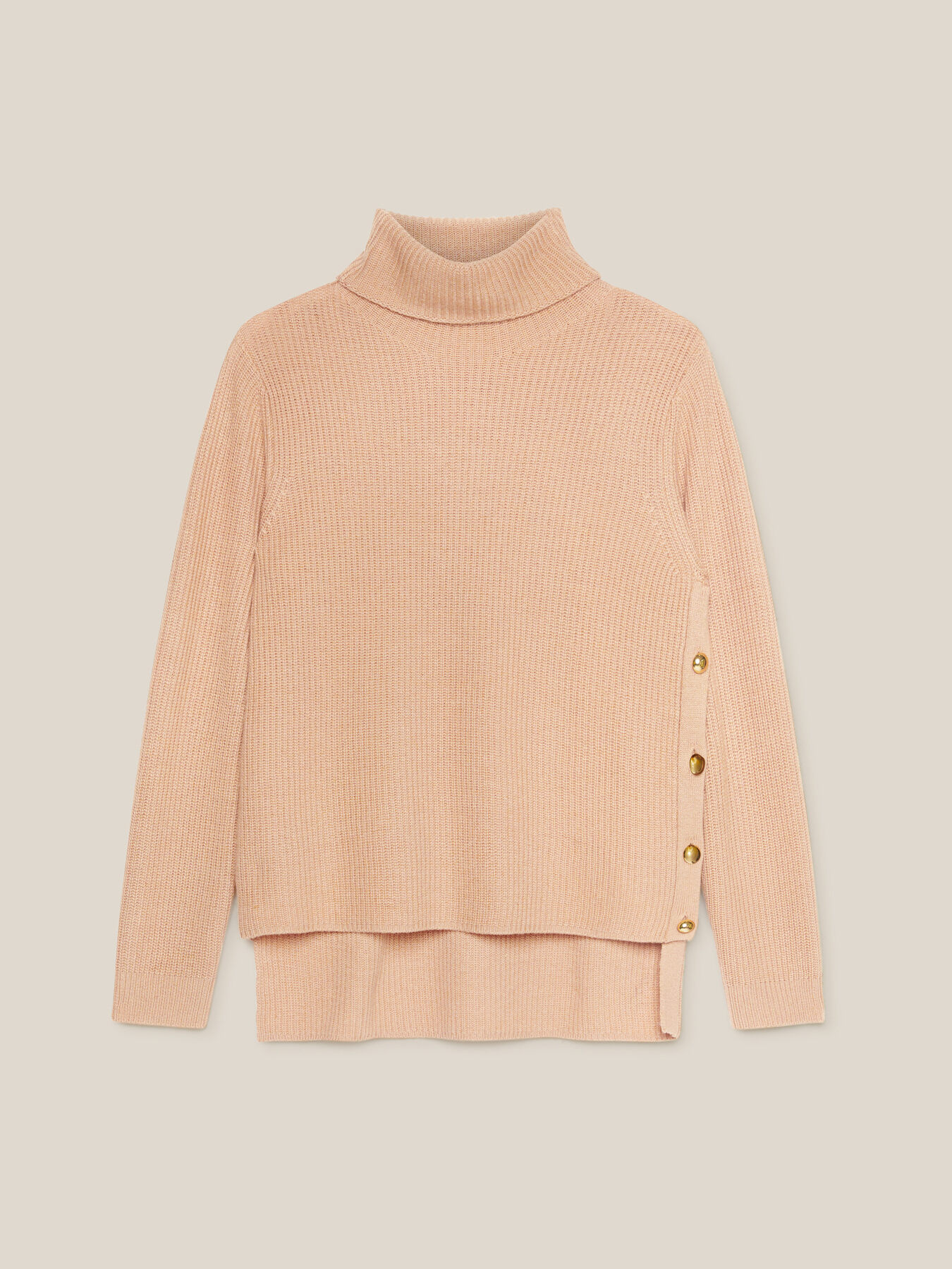 Turtleneck sweater with side buttons image number 4