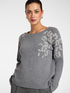 Pull en pure laine avec broderie florale image number 0