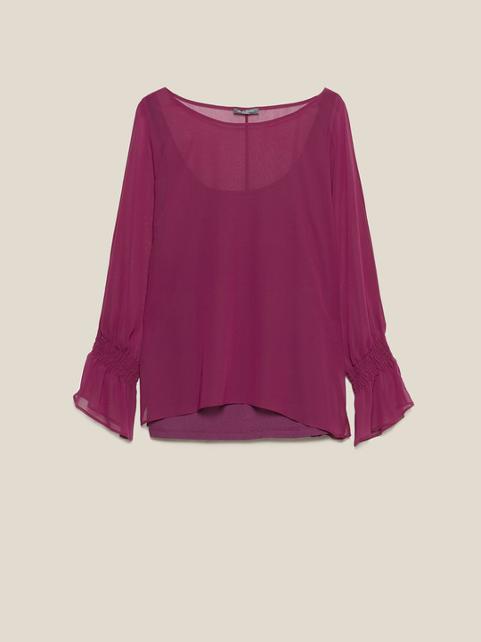 Elenamiro&nbsp;: Blouse en georgette Violet_1