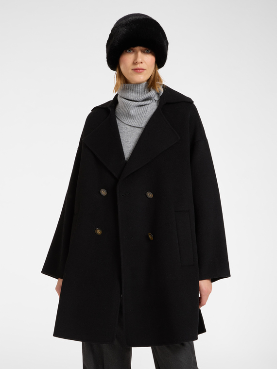 Tailored caban with wide collar