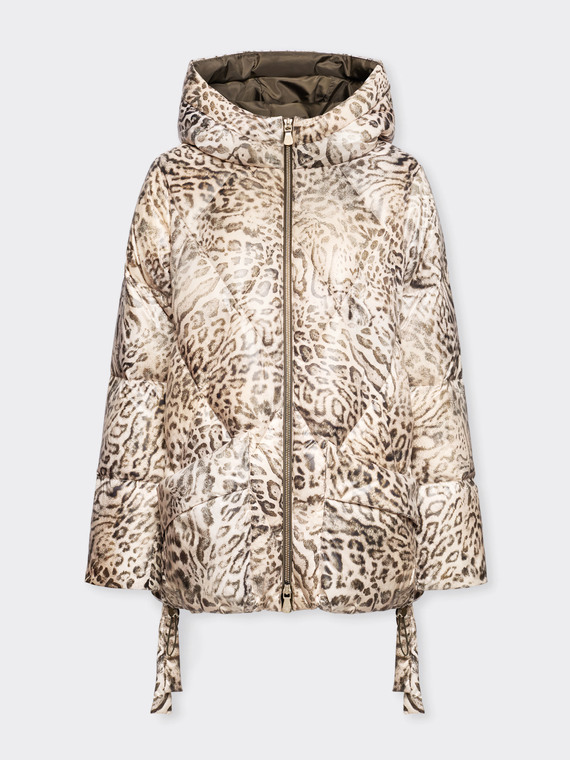 Daunenjacke mit Animalprint