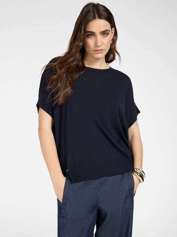 T-shirt boxy en coton et modal