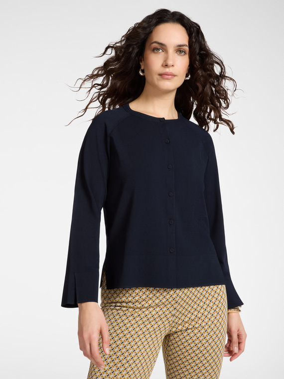 Cardigan col rond m&eacute;lange viscose