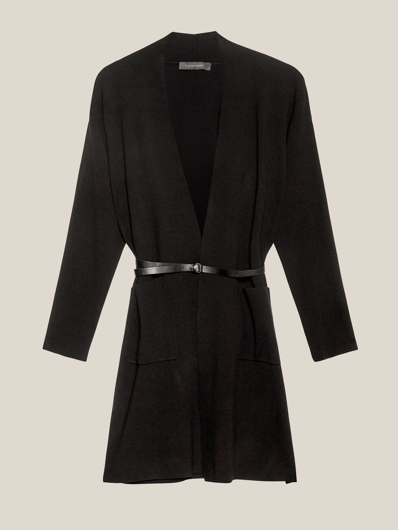 Cardigan lungo con cintura image number 4