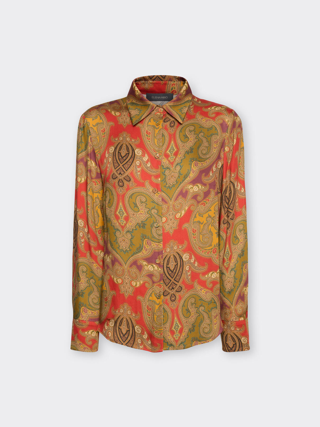 Camicia in raso stampata patchwork image number 4