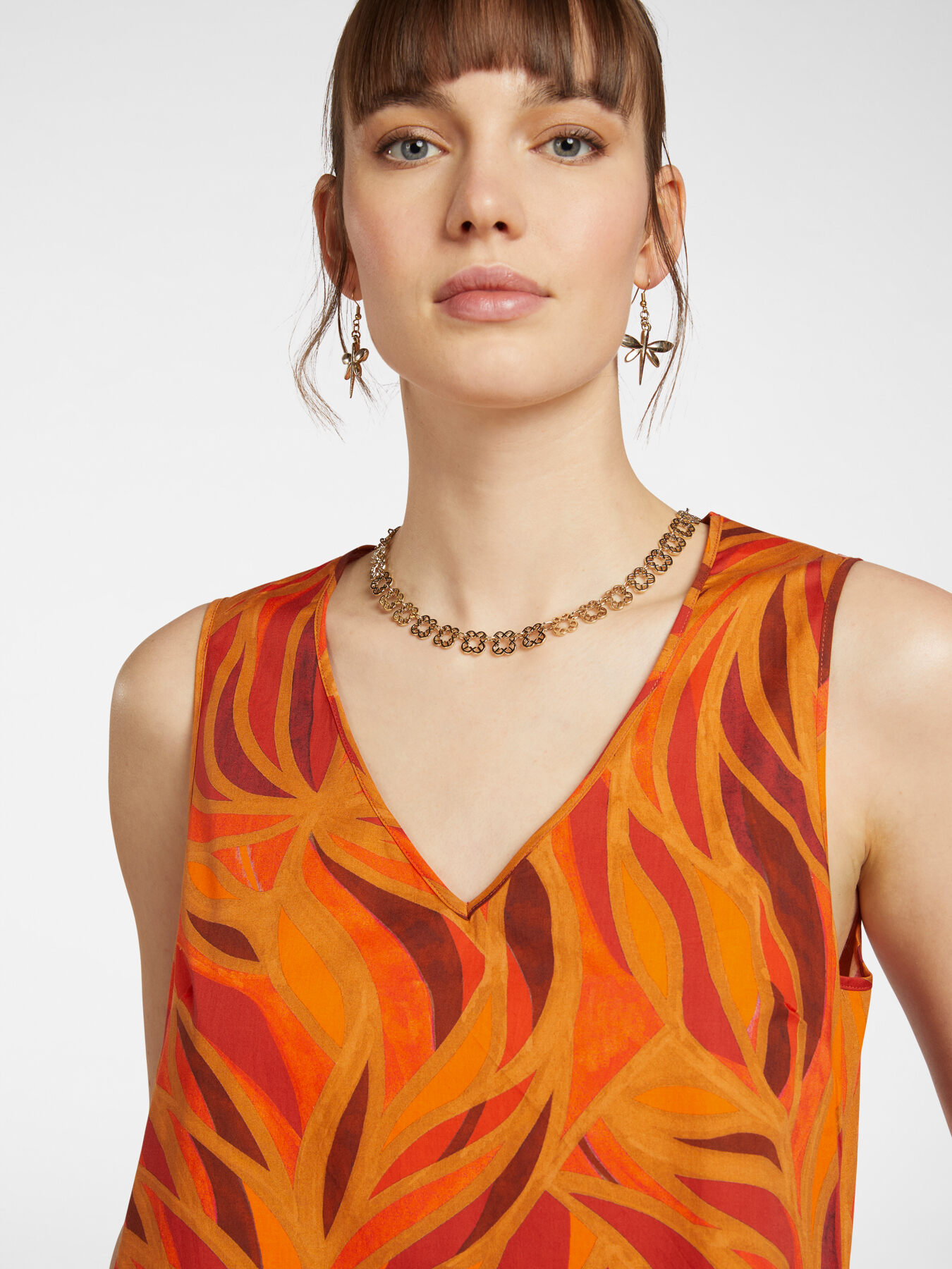 Vestido estampado de algod&oacute;n el&aacute;stico image number 3