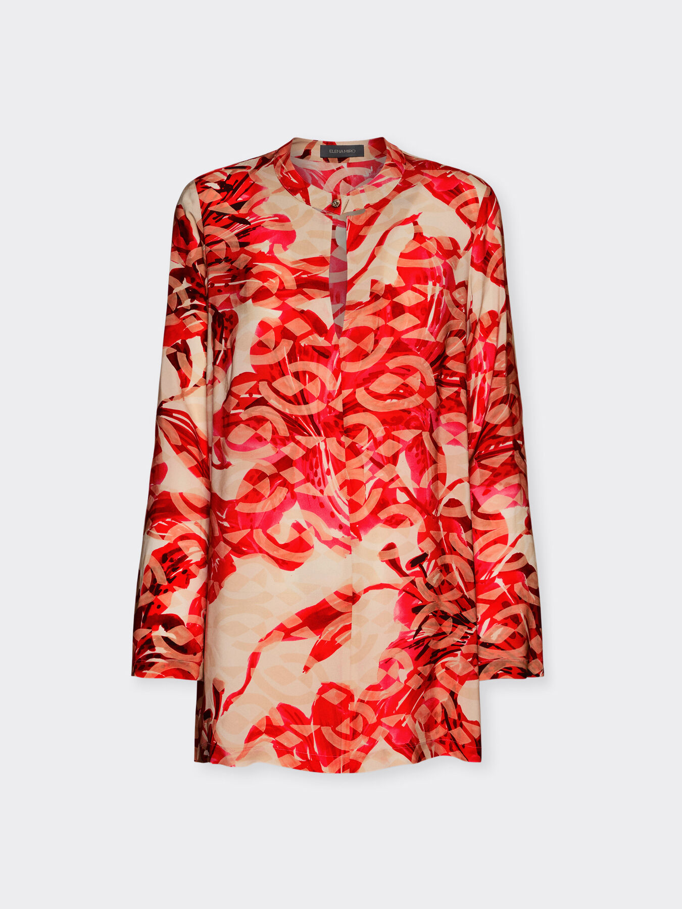 Long printed blouse image number 4