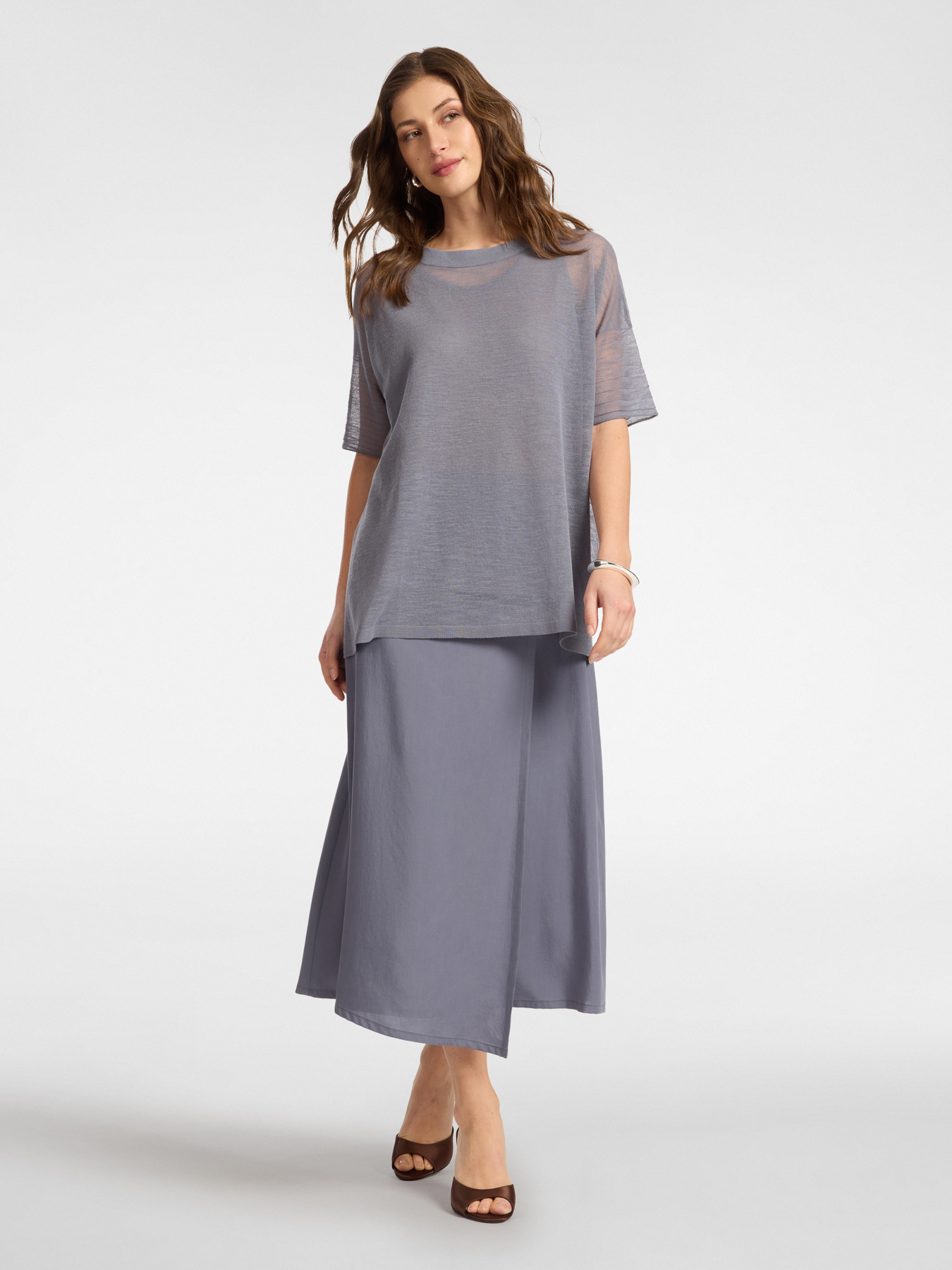 Rundhals-Strickpullover aus Leinenmischung image number 3