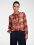Camisa em georgette estampada com faixa image number 0