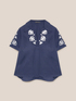 Poplin blouse with embroidery image number 4