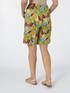 Short trousers with foliage print image number 1