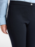 Slim-fit trousers in cotton-blend cr&ecirc;pe image number 3