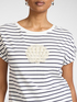Striped cotton T-shirt with embroidery image number 3