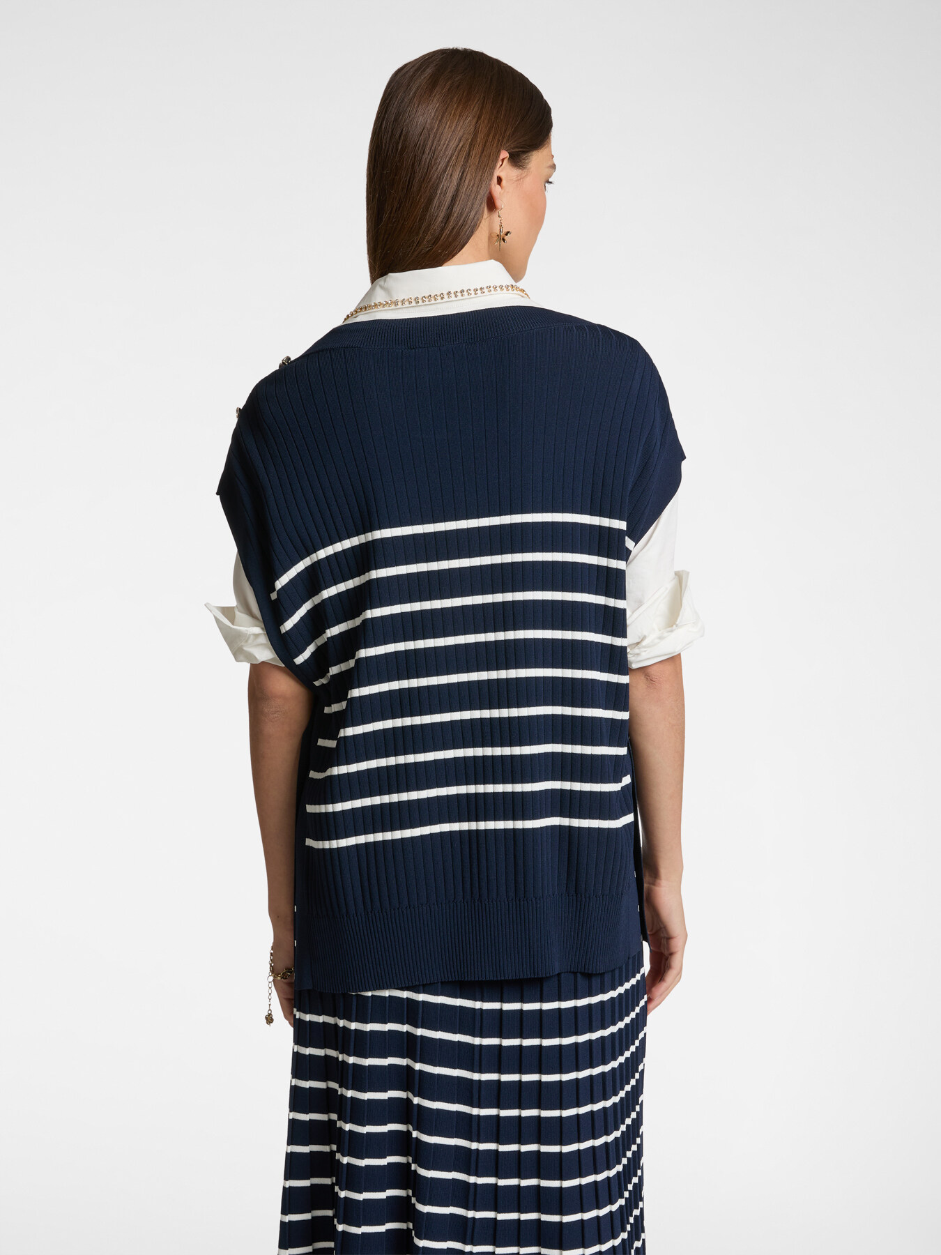 Striped knit waistcoat image number 1