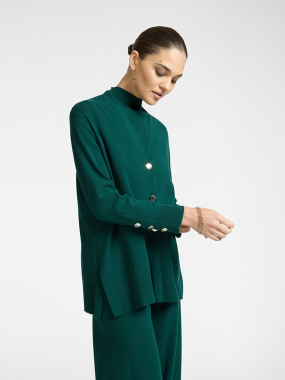 Langer Cardigan mit Schärpe