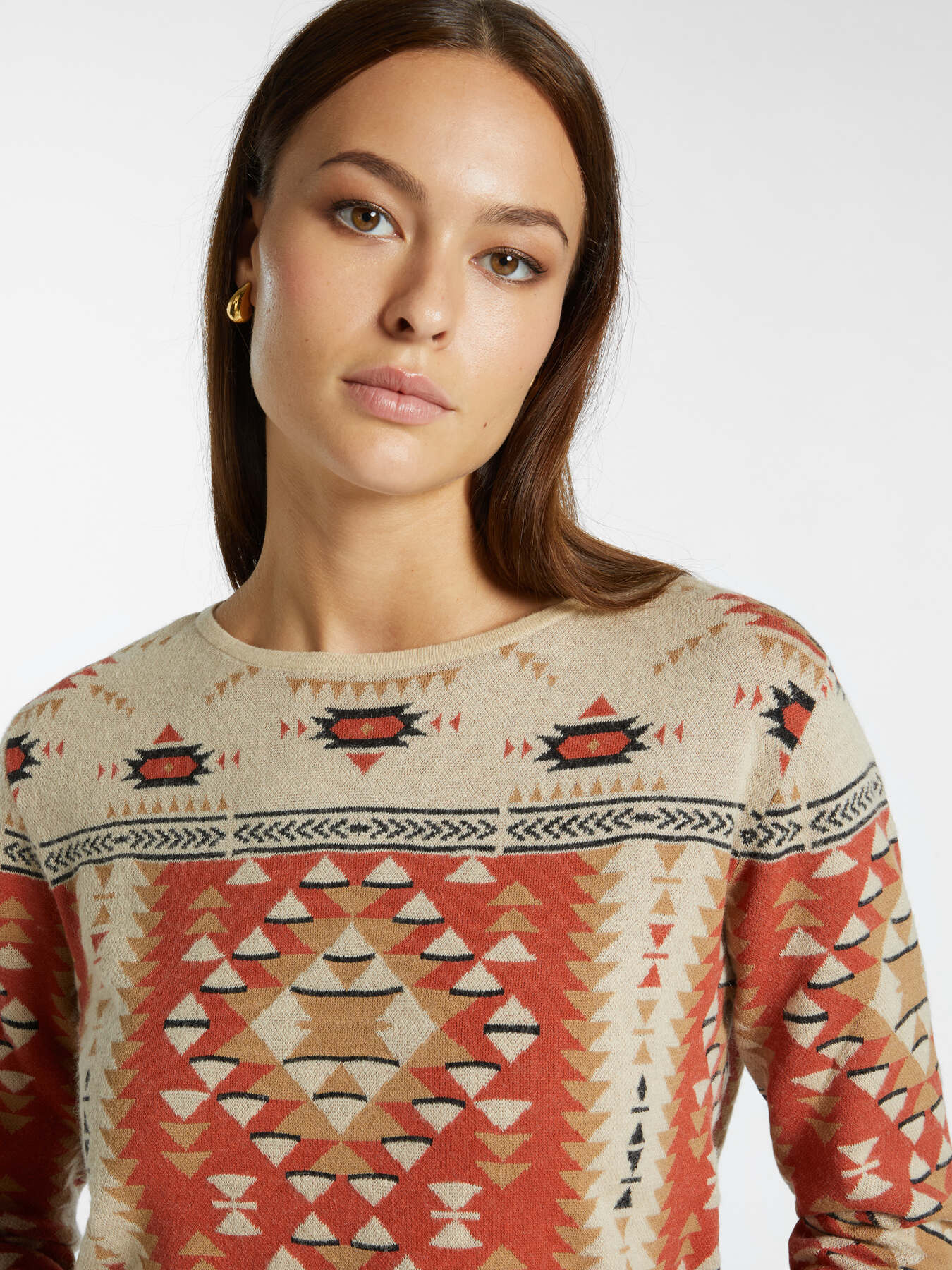 Ethnic patterned sweater image number 3