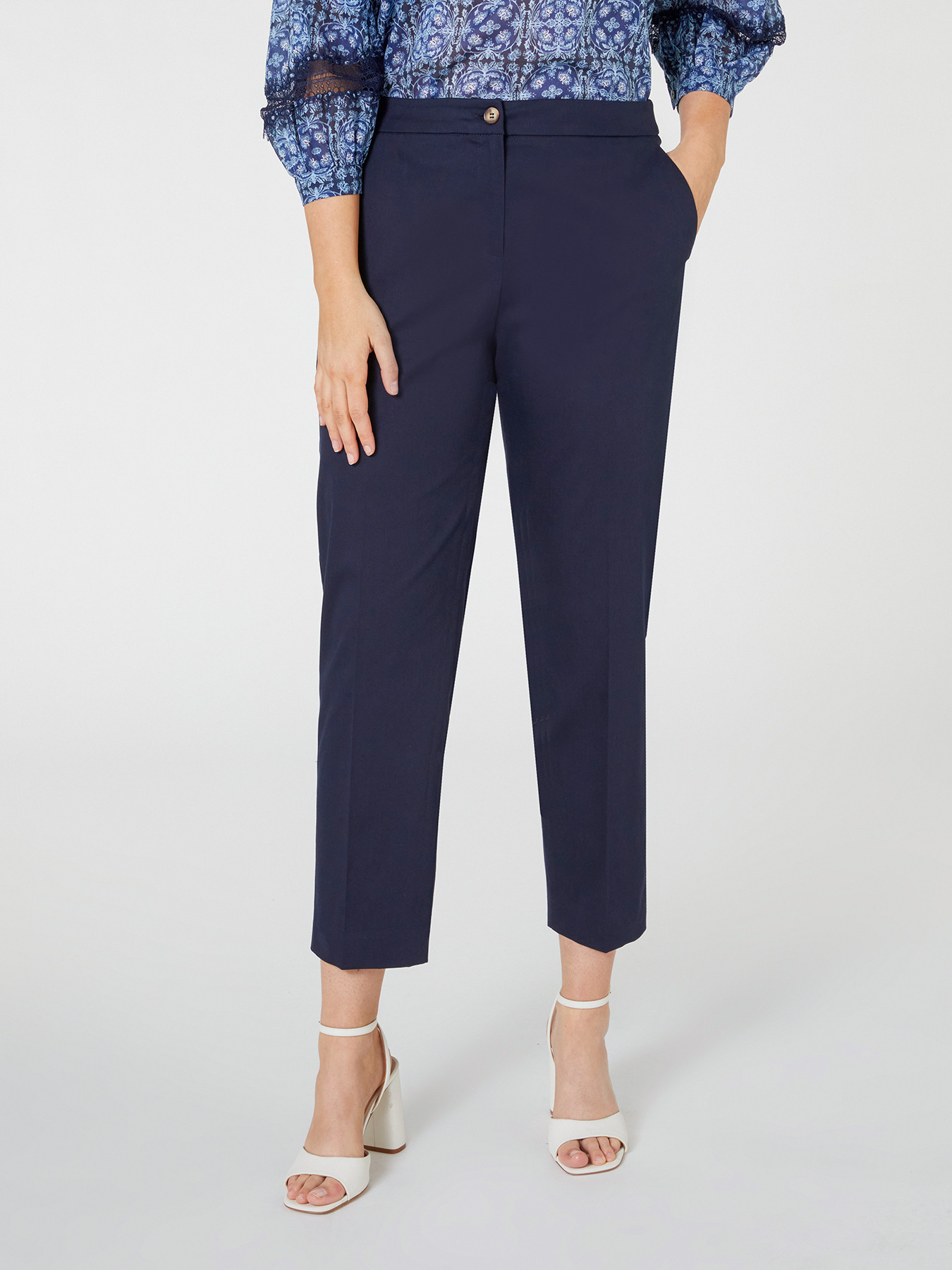 Stretch gabardine trousers image number 2