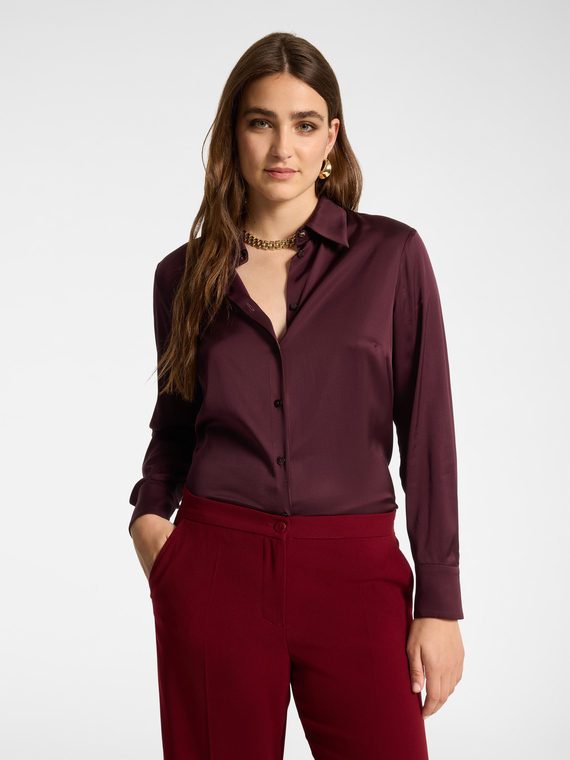 Camicia in raso di viscosa stretch
