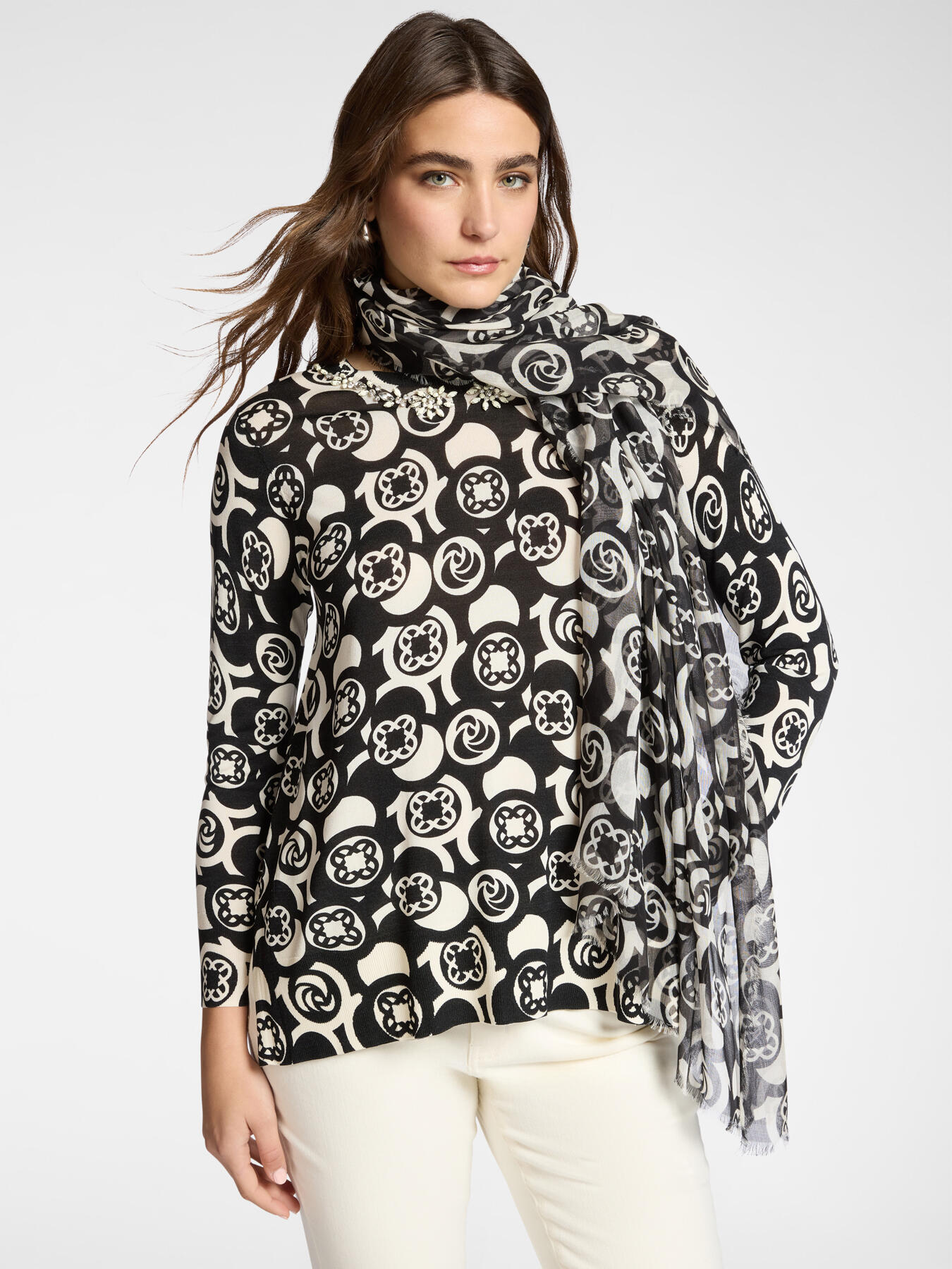 Printed modal scarf image number 0