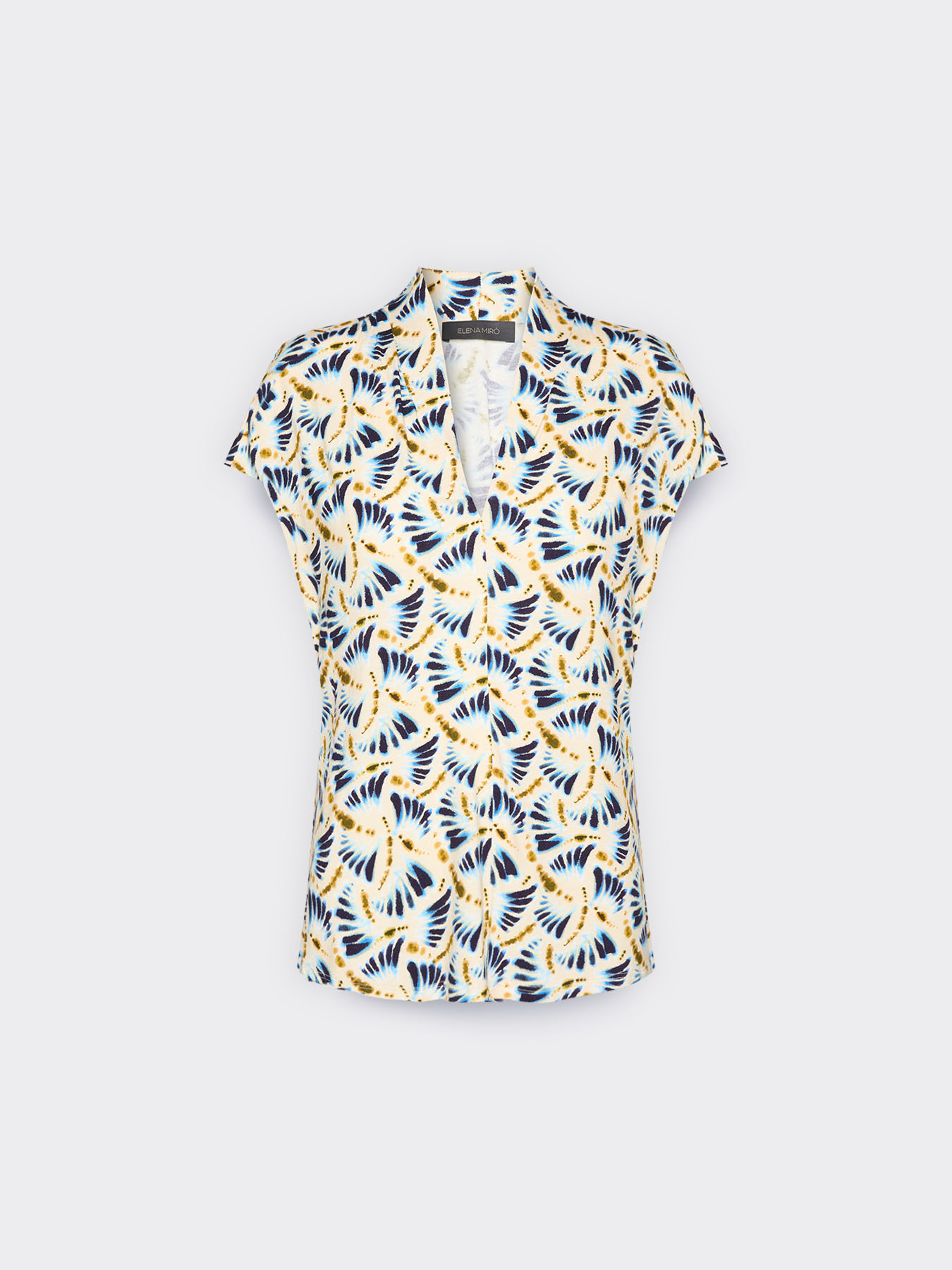 T-shirt stampata con scollo a V image number 4
