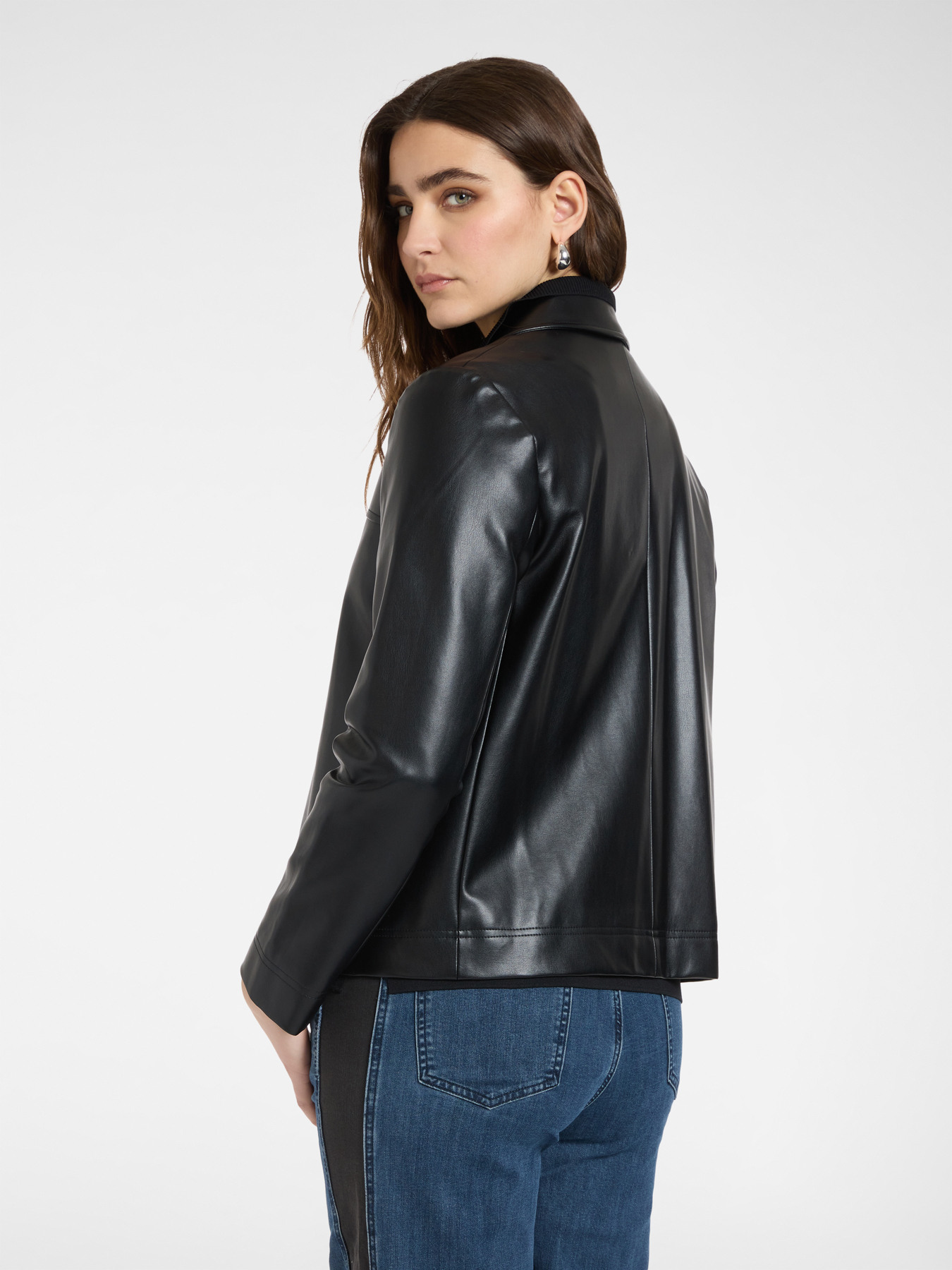 Boxy-Jacke aus beschichtetem Stoff image number 1