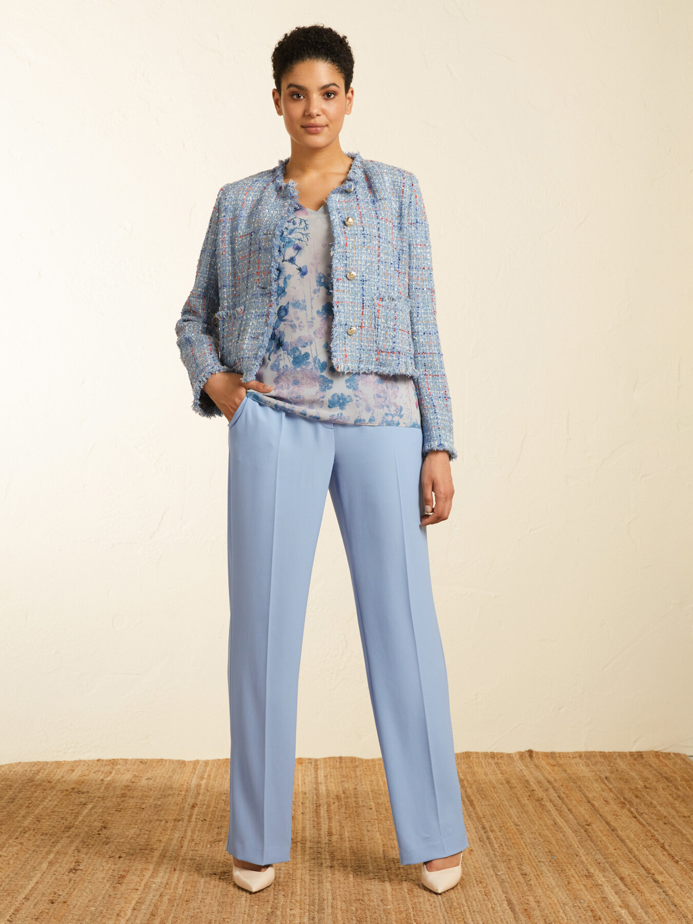 Basket weave fabric jacket image number 3