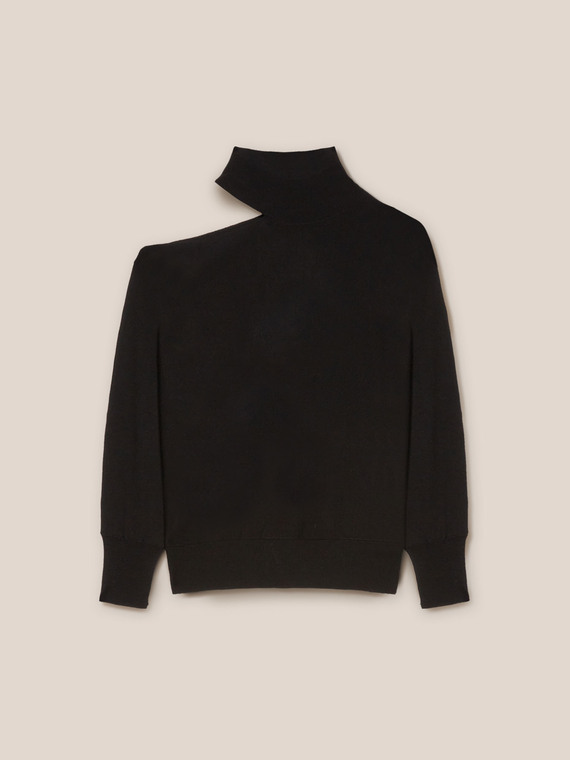 Pullover mit hohem Kragen und Cut-Out-Details