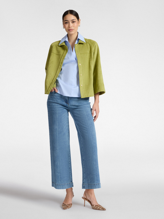 Jean cropped jambes larges,  "Wanda"