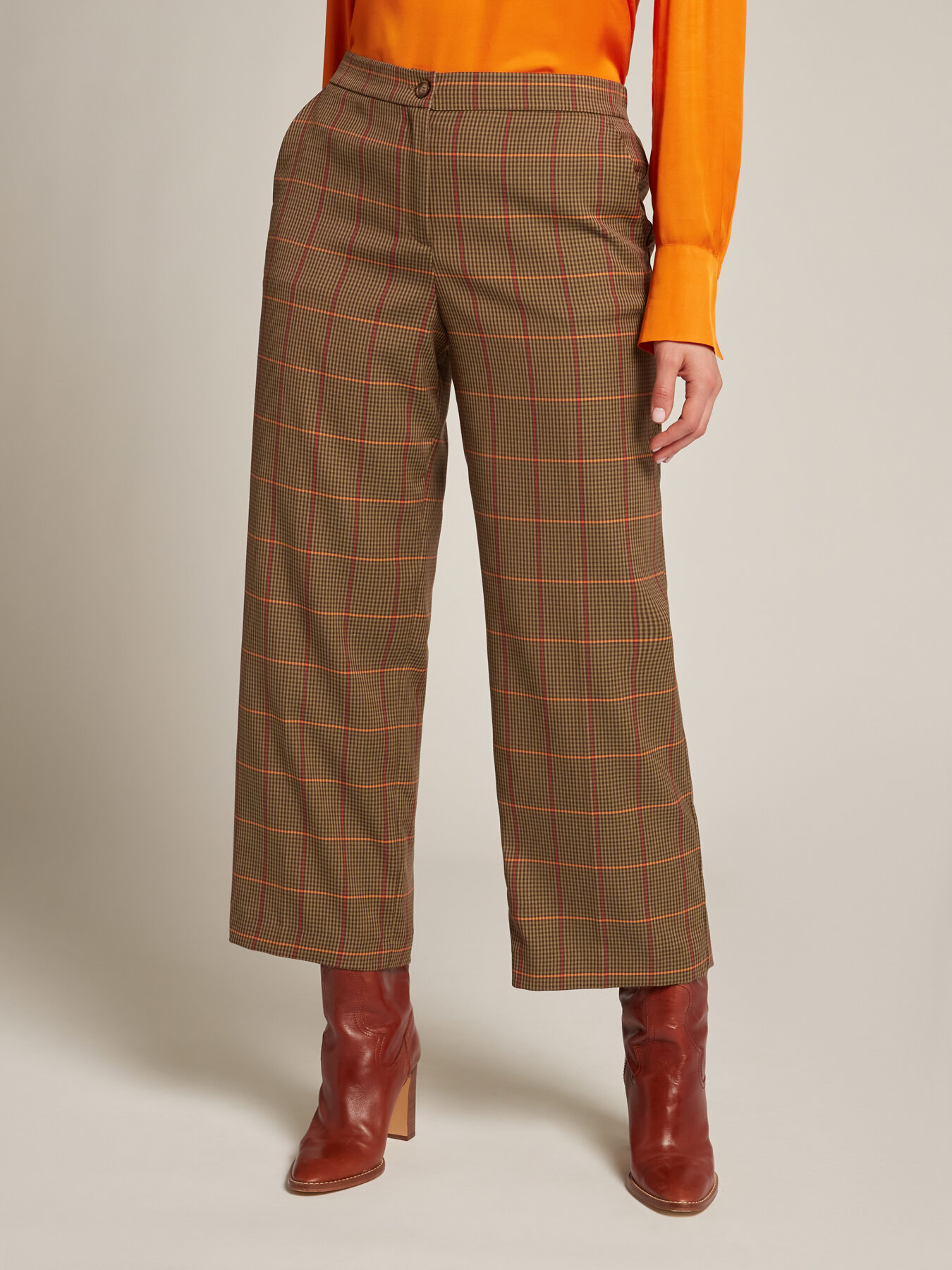 Pantaloni cropped check image number 2