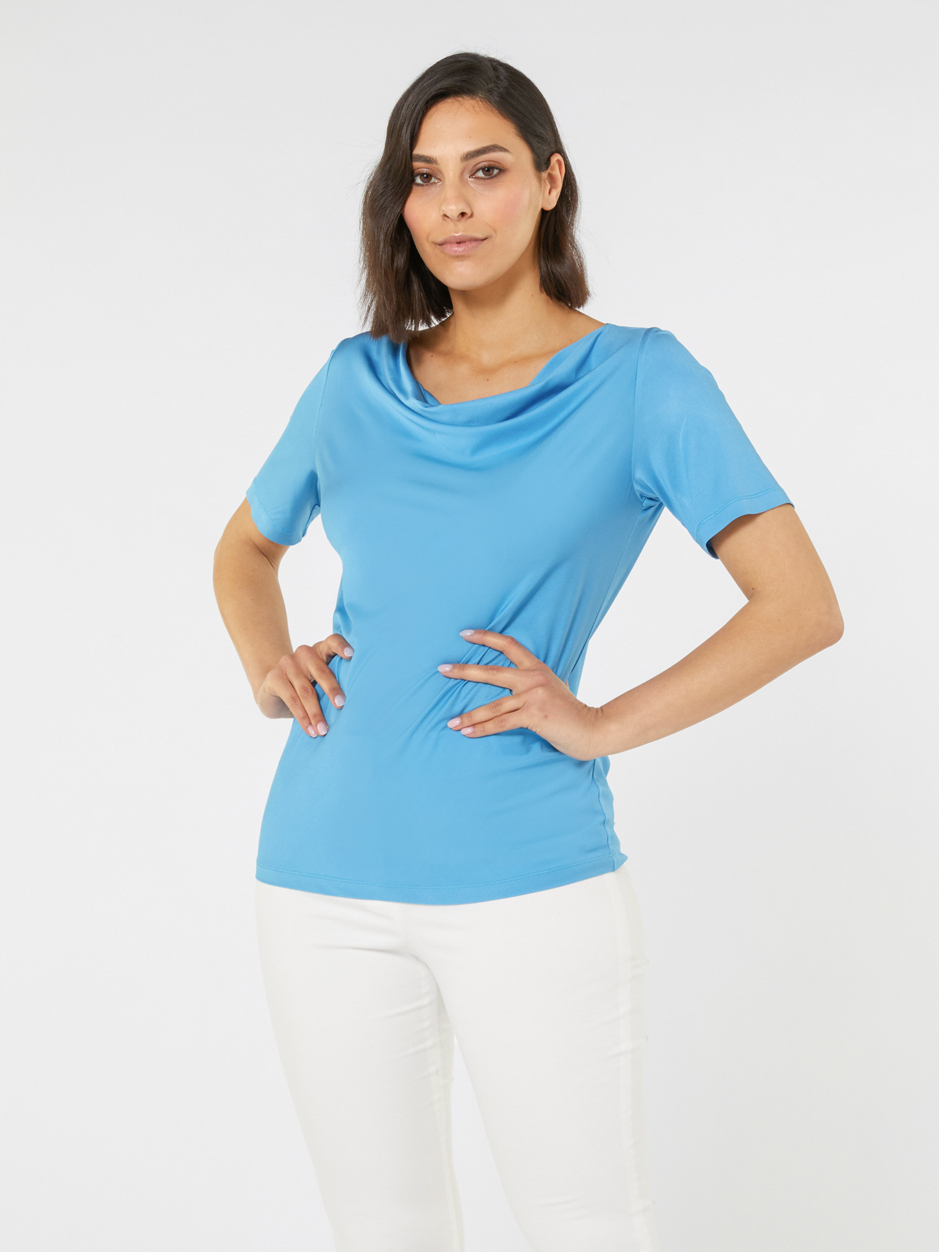 Viscose T-shirt with draping image number 2