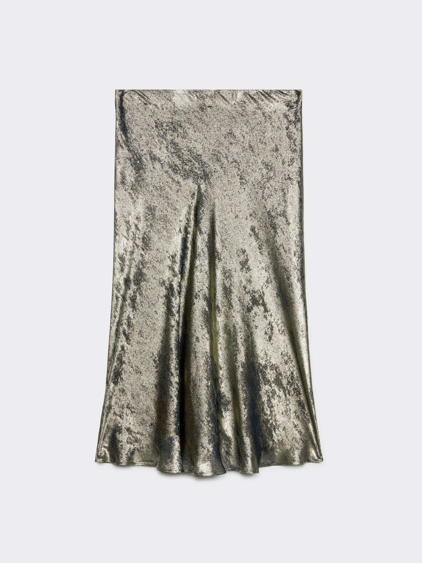 Saia midi em tecido brilhante image number 4