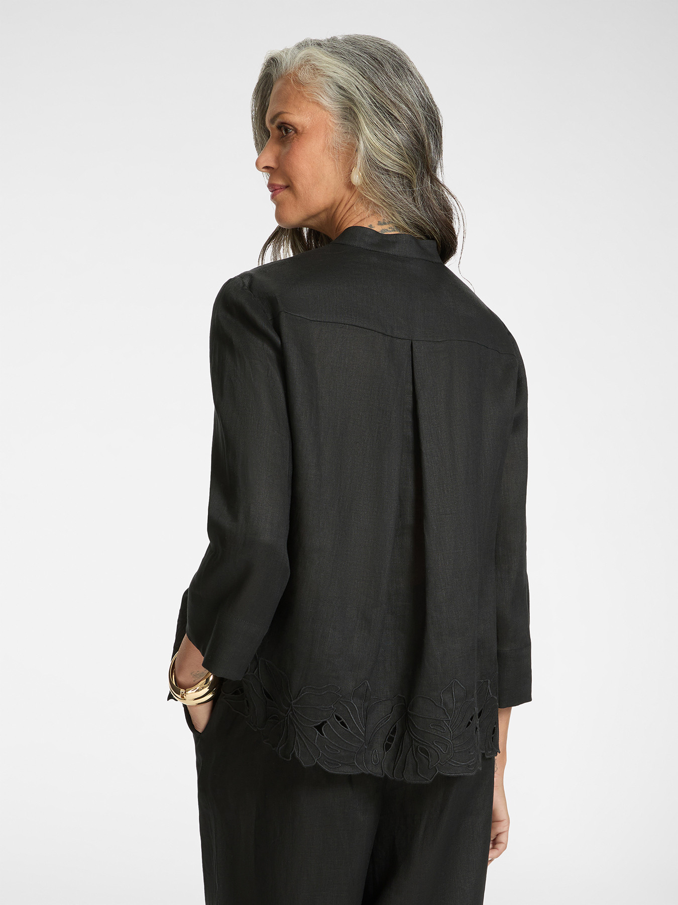 Camicia in lino con ricami image number 1