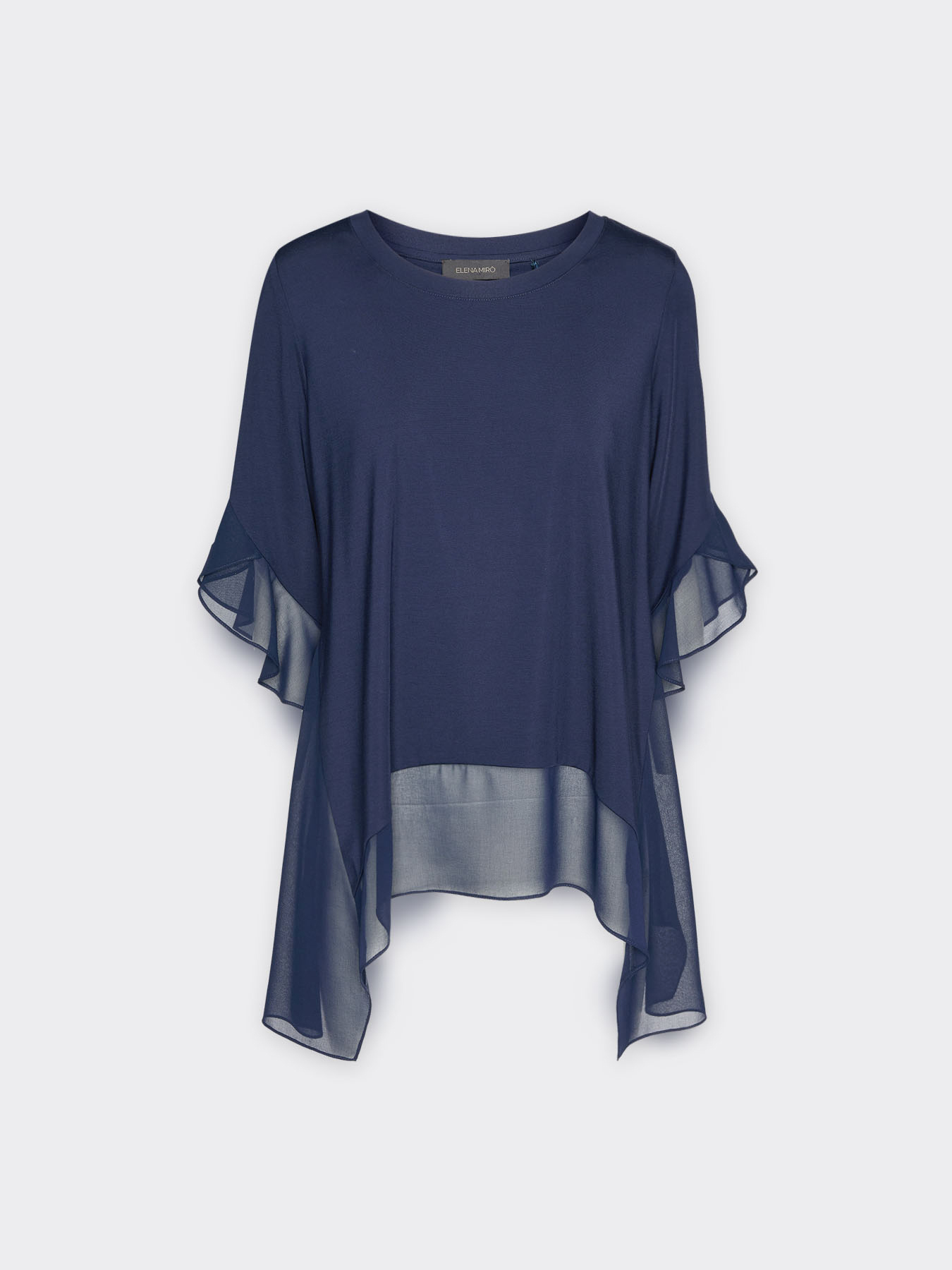 T-shirt avec bords en georgette image number 4