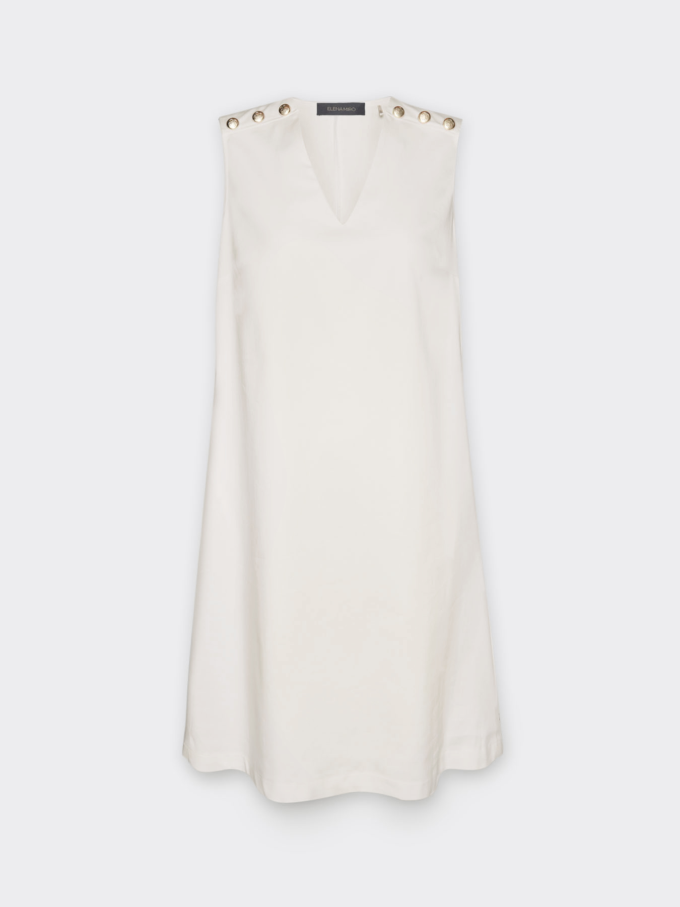 A-line dress with buttons on the shoulders image number 4