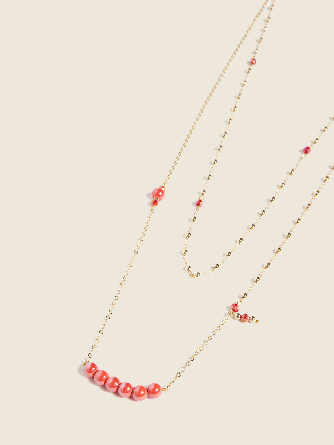 Elenamiro: Colar com cristais de vidro Vermelho_5