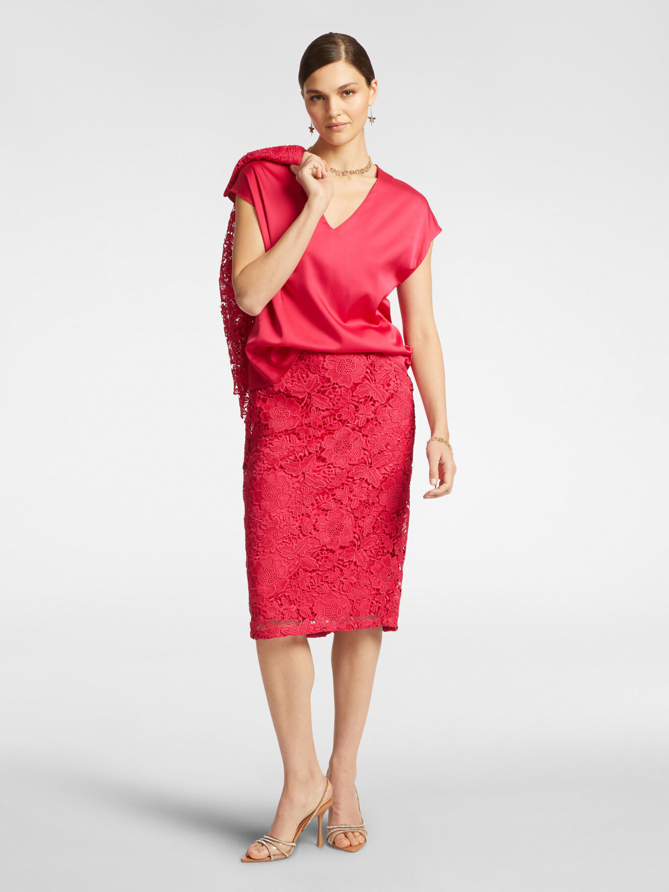 Satin V-neck blouse image number 2