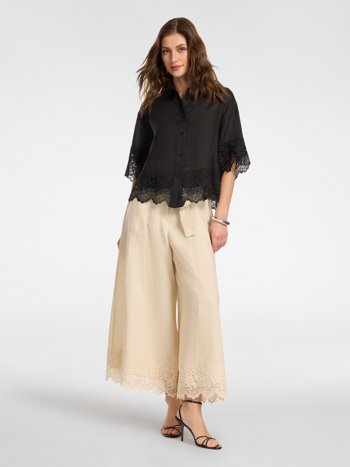 Leinenhemd mit Spitze image number 2